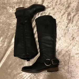 Black knee high boots